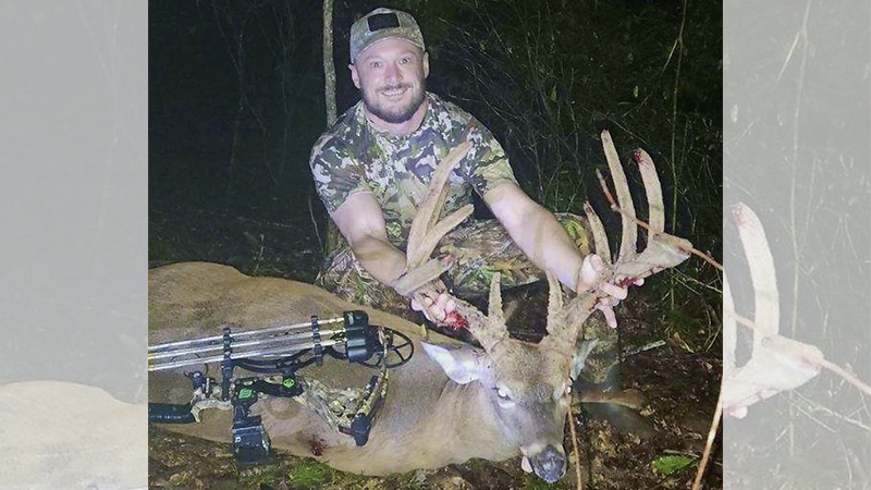Jamie Roberts sat through thunder and lightning to kill this trophy buck on North Carolina's opening day of archery season.
