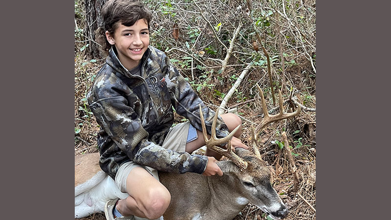 E'Leon Johnson, 12-years-old, killed a 150-pound, 8-point Williamsburg County buck on Oct. 8, 2023 at 6 p.m.