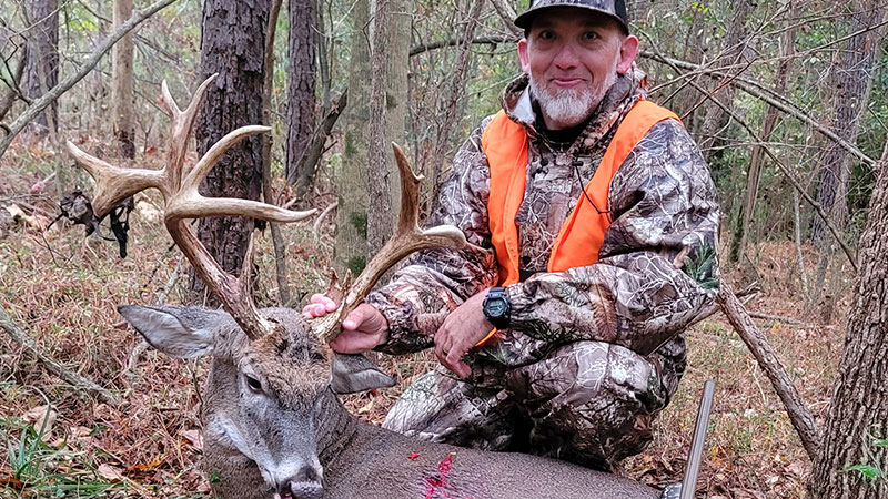 Jeremy Smith killed a 13-point non-typical buck on Oct. 31, 2023 in Randolph County, NC with a 60-yard shot.