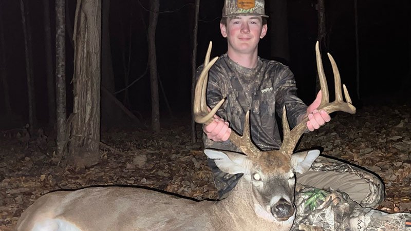 Logan Allison killed a nice Orange County 9-point buck on Nov. 19, 2023 after hunting the deer hard all season.