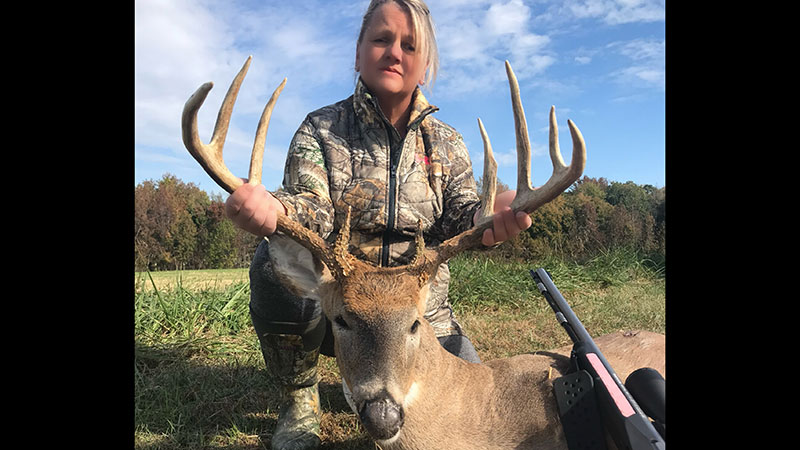 Christie Vaughan killed this trophy buck in Person County, NC on Nov. 4, 2023. She shot the deer with a muzzleloader.