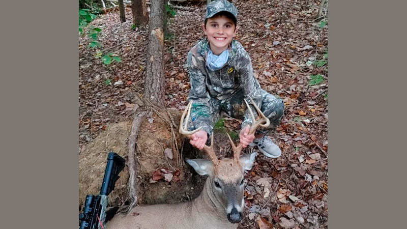 Jayce Paschal killed his first deer on Oct. 17, 2023 in Wentworth, NC. He got him with a crossbow.