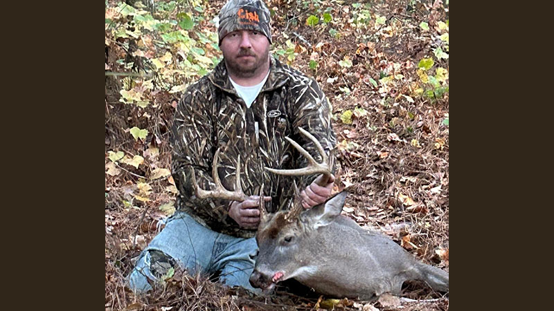 Ethan Barker killed an 11-point buck in Anson County, NC on Nov. 5, 2023.