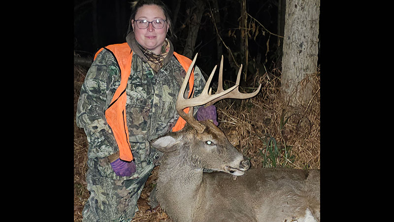 Ashley Smith killed a buck in Randolph, NC on Nov. 27, 2023 after weeks of hard hunting.