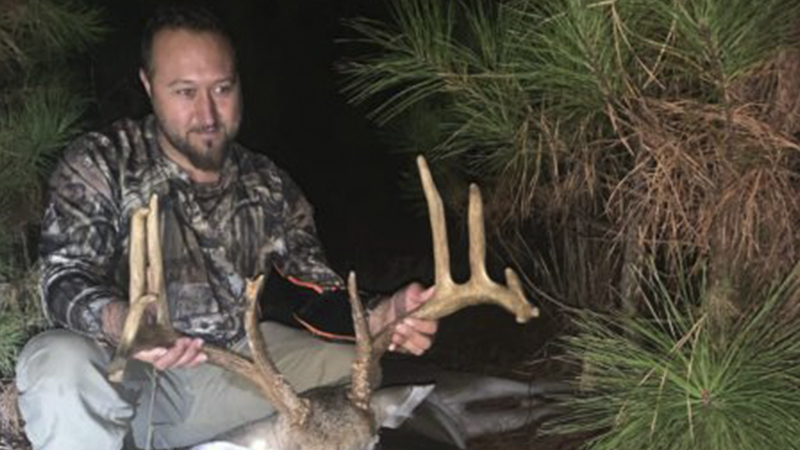 Joshua Locklear of Raeford, NC killed a huge Hoke County trophy buck that's been green-scored at 157 inches.
