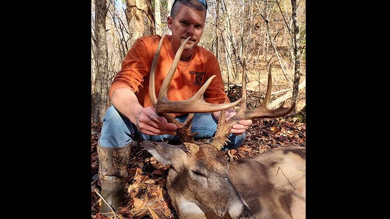 Kevin Martin killed a mainframe 10-point buck that weighed 200 pounds in Rockingham County on Nov. 5, 2023.