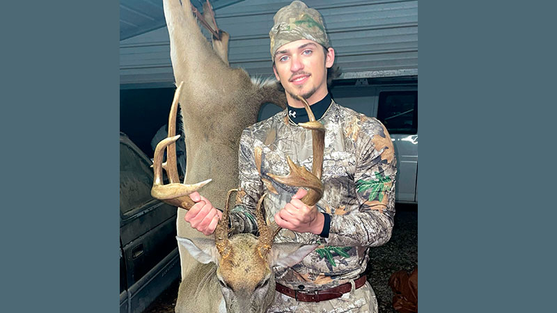 Tyler Bullock killed his first buck, this 11-pointer, in Granville County, NC on Nov. 19, 2023.
