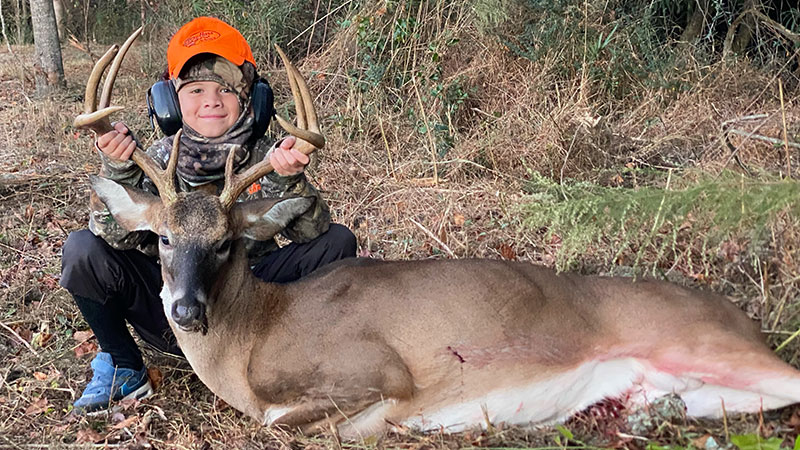 Selby Eugene Bass IV killed a Wilson County 8-point buck while hunting with his dad on Nov. 3, 2023.