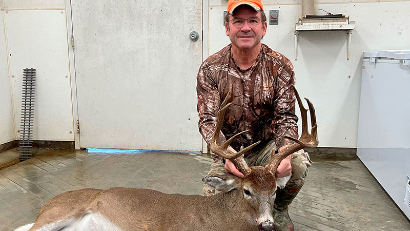 Steve Bodvig shot a 10-point buck at Fort Bragg on Nov. 23, 2023. The buck weighed 166 pounds.