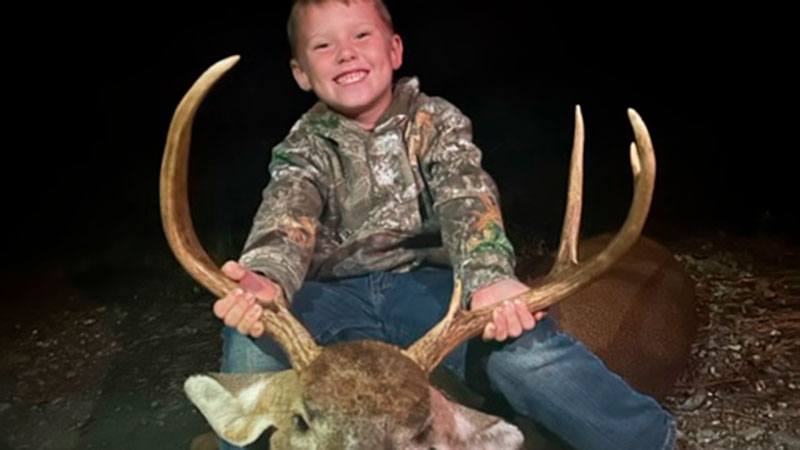 Six-year-old CT Hallman killed a 6-point beast that weighed 195 pounds in Newberry County, SC on Oct. 18, 2023.