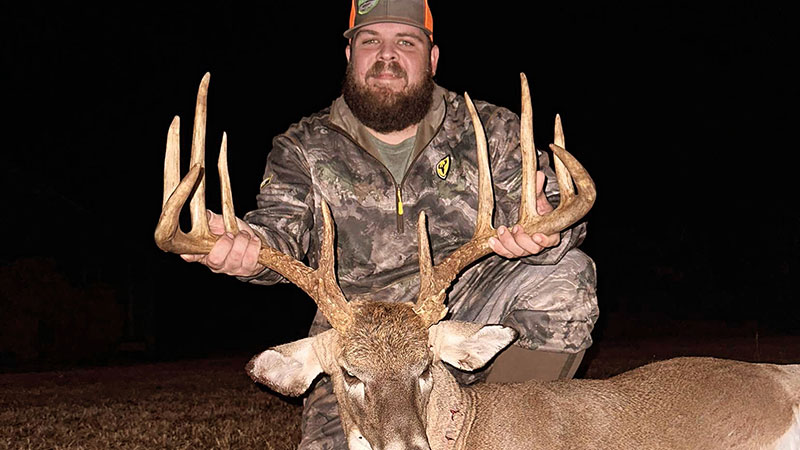 Dalton Wilson killed a monster buck, which green-scored 159+ inches, in Moore County on Nov. 11, 2023 at approximately 4:50 p.m.