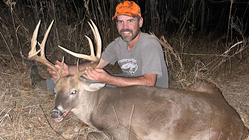 Zach Cannon killed a Forsyth County 12-point buck during North Carolina's 2023 deer hunting season. The deer had twin G2 kickers.
