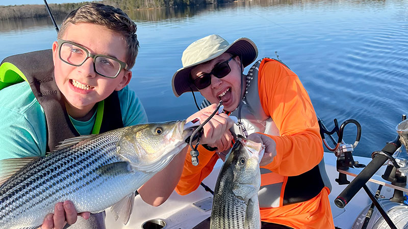 Youth anglers catch Badin Lake stripers