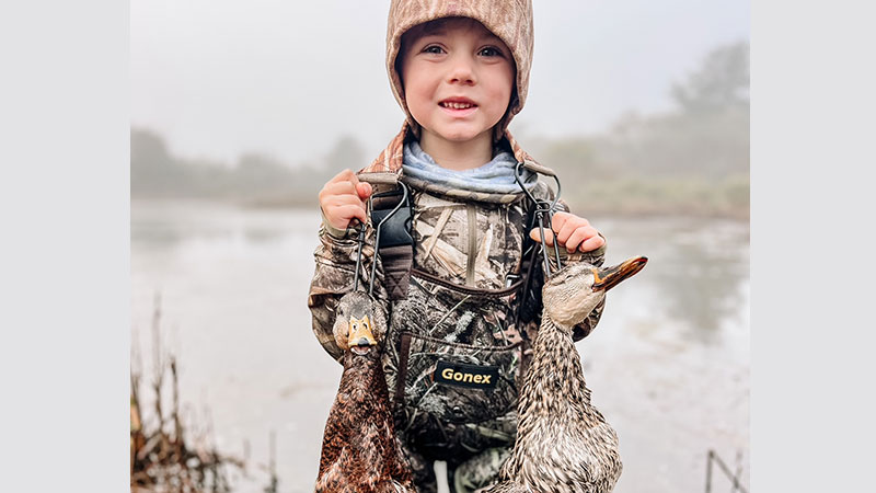 Five-year-old Calder Futrell had a great 2023-24 duck season, hunting with his dad.