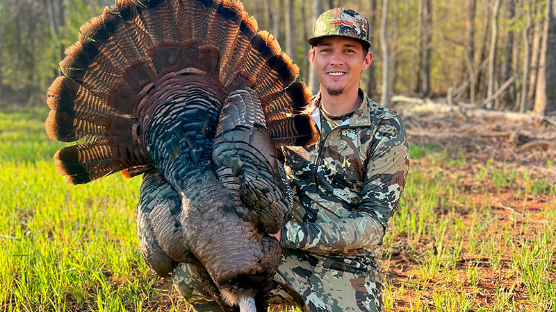 Austin Taylor killed this Rockingham County gobbler on April 12, 2024. The big bird weighed 22 pounds, and had an 11-inch beard.