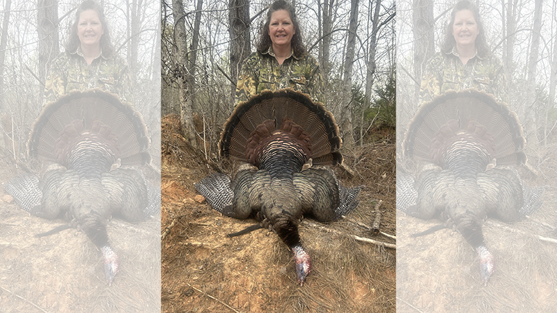 While hunting with her husband Gaston, Jenny Franklin killed her first gobbler of the 2024 season on April 1.