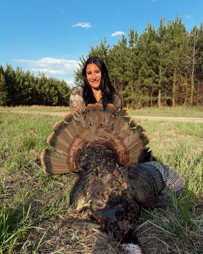 Carolina Coley killed a 20-pound gobbler while hunting with her dad during a break from classes at UNCW.