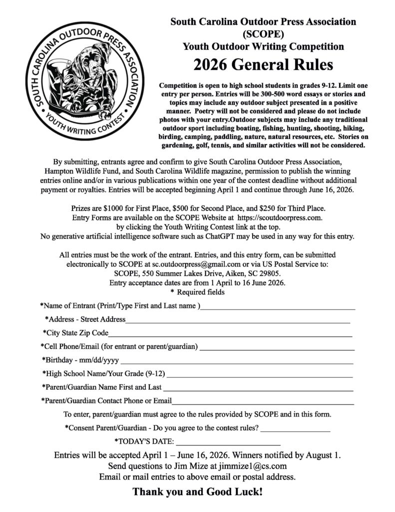 Youth Outdoor Writing Competition