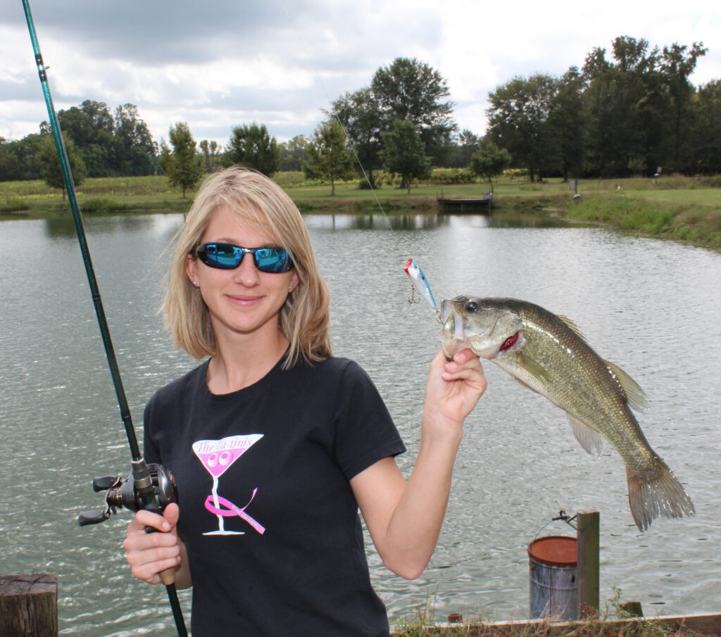 Bass are considered prized catches in ponds, and anglers usually don't need a boat to catch them.