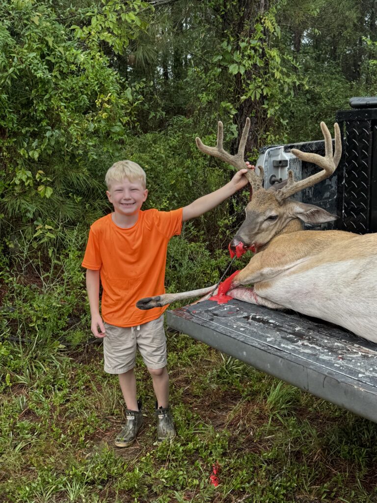 Cayson Shannon of Summerville, SC killed an 8-point buck in Colleton County, SC on Aug. 22, 2026.