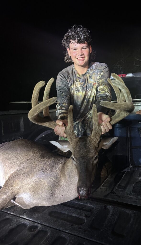 Riggins Bell of Gilbert, SC killed a 9-point buck in Lexington County, SC on Aug. 8, 2026.