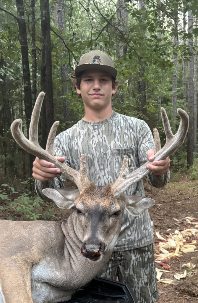 Ahyler Derrick of Leesville, SC killed a 9-point buck in Lexington County, SC on Aug. 26, 2026.