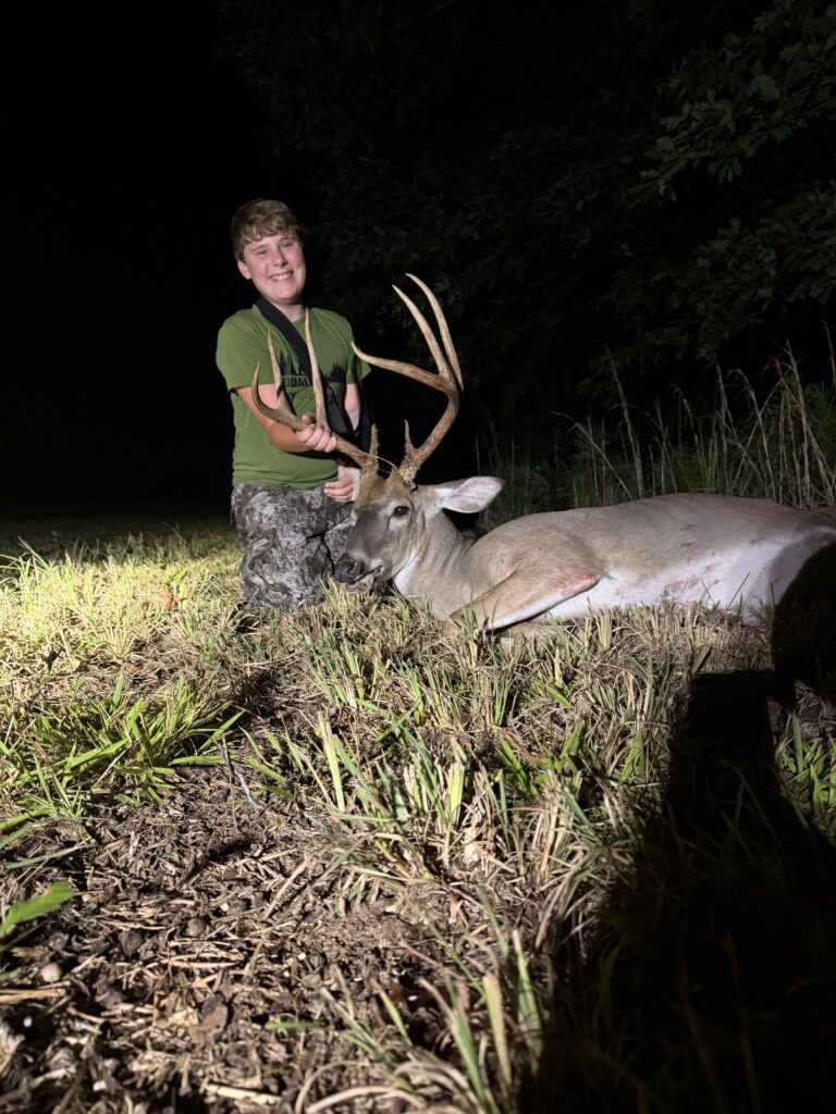 Evan Browning killed an 8-point buck in Vance County, NC on Sept. 13, 2026 while in an elevated stand 50 yards away.