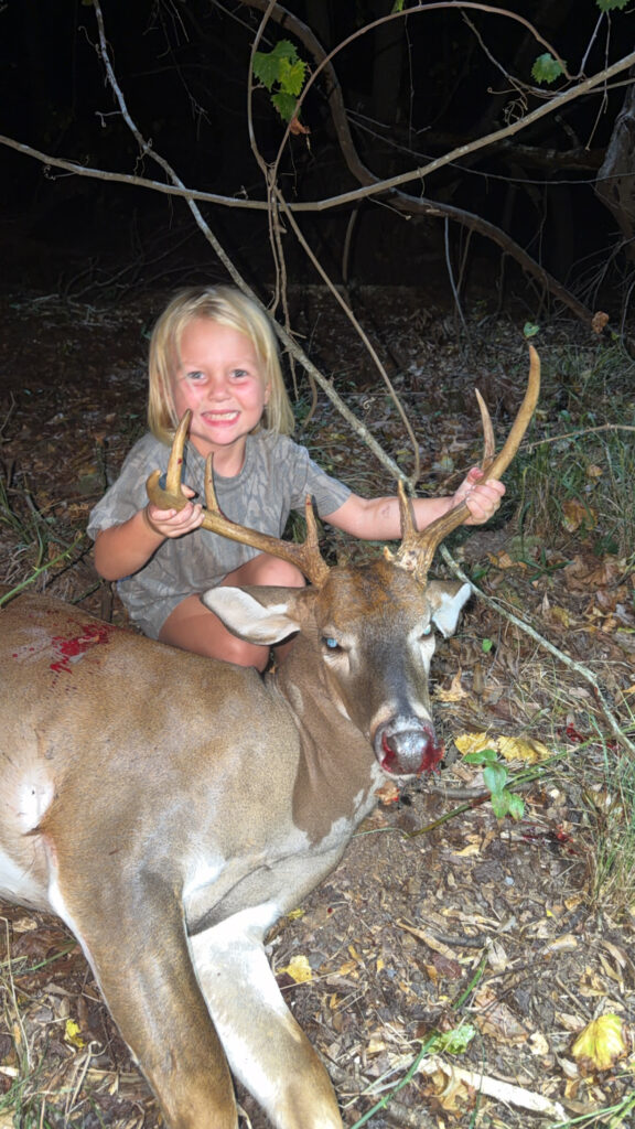 Kolbie Hayes Scott of Paxville, SC killed her first deer, a 9-point buck in Clarendon County, SC on Sept. 4, 2026.
