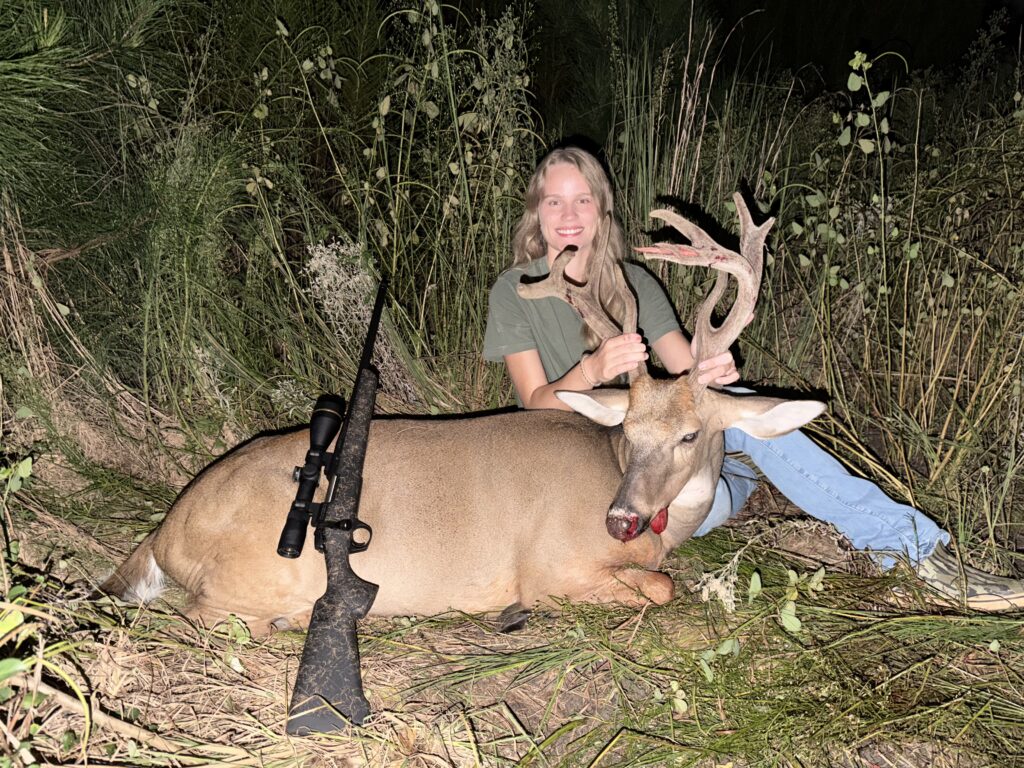Emma Morris of Timmonsville, SC killed a 9-point buck in Florence County, SC on Sept. 7, 2026.