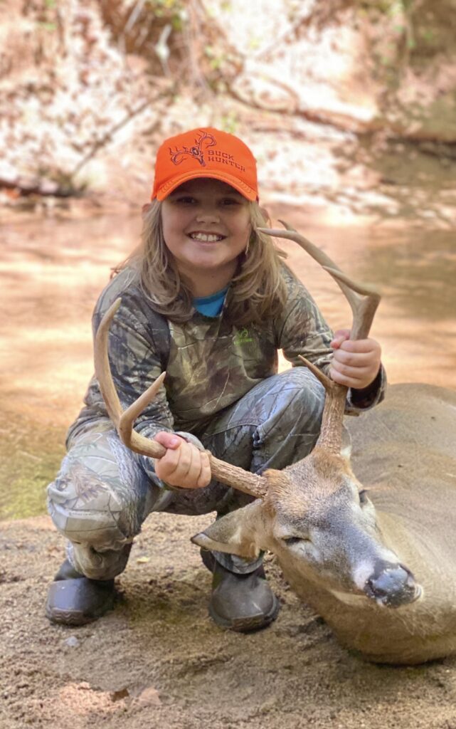 Martha-Ellen Kluttz, 9-years-old of Mount Ulla, NC killed a 7-point buck in Rowan County, NC on Sept. 26, 2026.