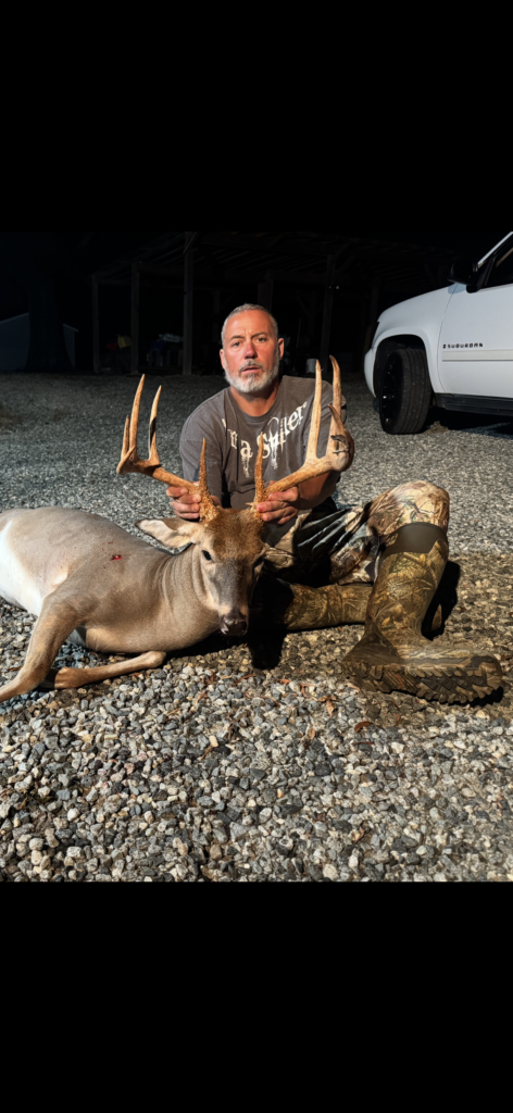 Michael Brooks killed a 10-point buck in Guilford County, NC on Sept. 15, 2026 during an evening hunt from 25 yards away.