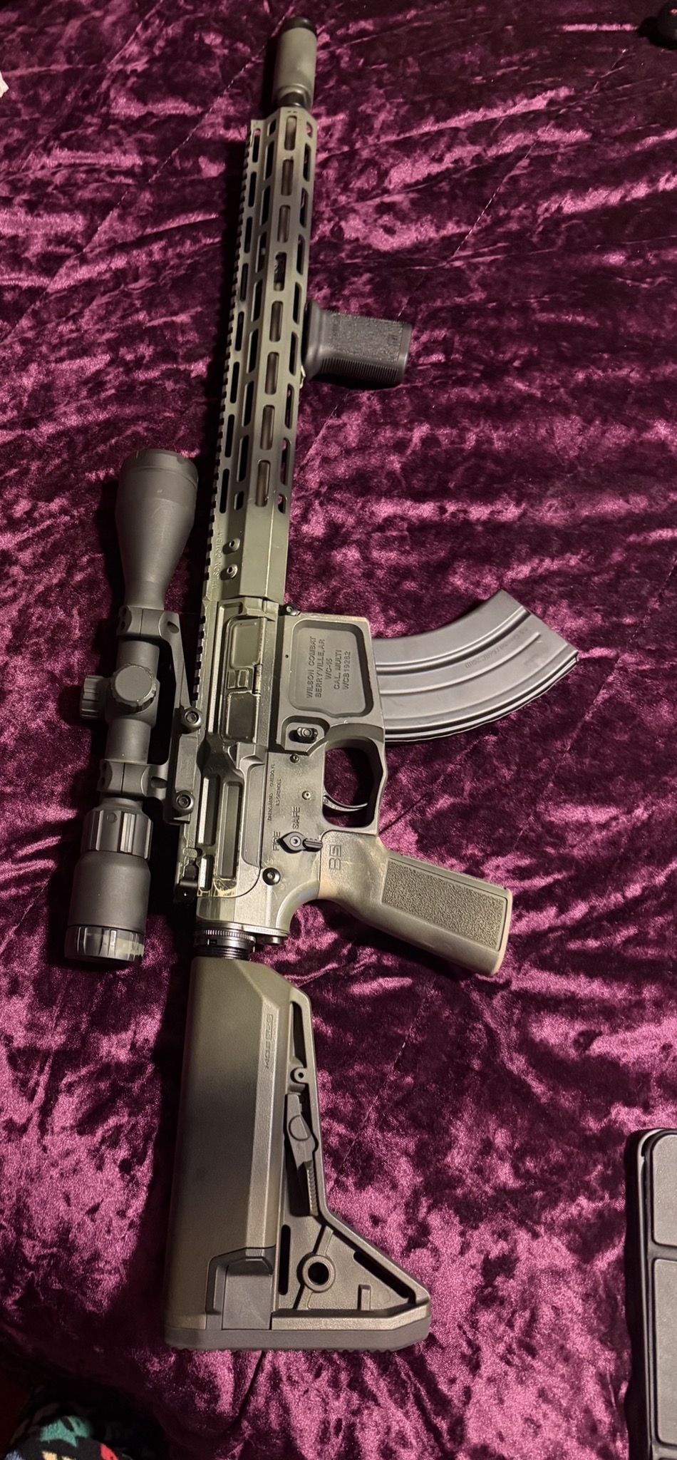 Wilson Combat 15 6.5 GRENDEL with WC 16″ STAINLESS STEEL BBL CAMO W/ SIG BUCKMASTER 3-12X44 SCOPE
